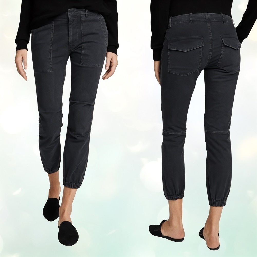 Nili Lotan Women's Cropped French Military Pants In Carbon Black Size 6